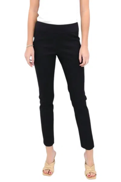 Estelle And Finn Wide Waist Slim Leg Pants In Black In Black