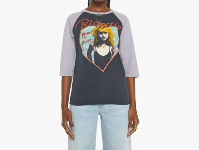 Madeworn Blondie Heart Of Glass Raglan Graphic Tee Shirt In Coal Fog In Multi