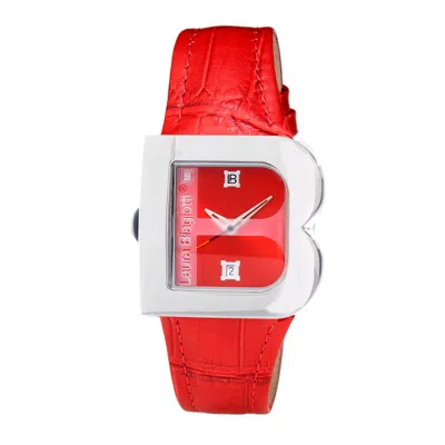 Laura Biagiotti Leather Dress Women's Watch In Red