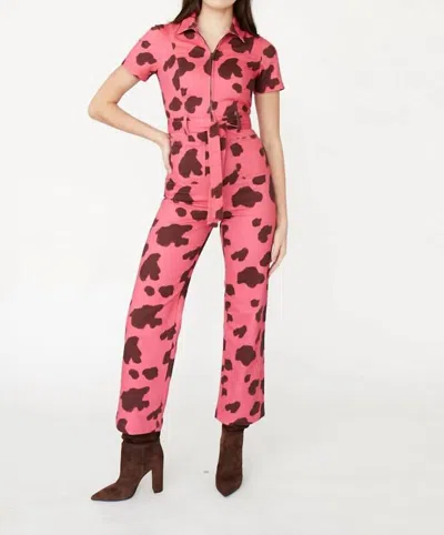 Rachel Antonoff Sal Cropped Leg Jumpsuit In Moo Pink In Pink