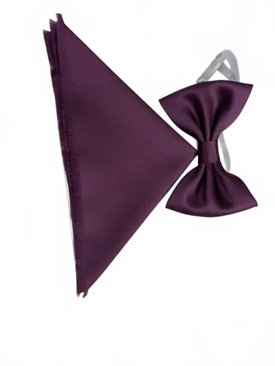 Quiet Luxury Men's Bow Tie And Pocket Piece In Sugar Plum In Purple