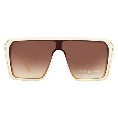 French Connection Fc 24 145 Ivy Emb Brown Shield Ladies Sunglasses 10267592.lts Ivy Emb In White