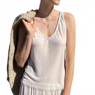 Pharoah Jennie Velvet Tank In Milk In White