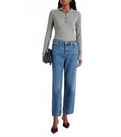 Frame Slouchy Straight Jeans In Caramia In Multi