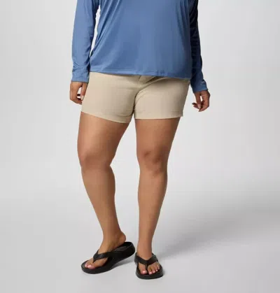 Columbia Pfg Coral Point Iii Shorts Women's Beige Stretch 5" Inseam Erk1792 In Neutral