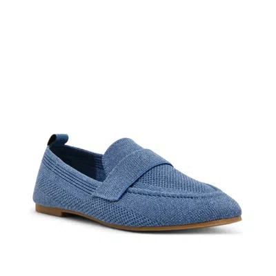 Anne Klein Talia Loafers Women's Blue Moc Toe Comfort Slip On Flats Gal1569 In Blue