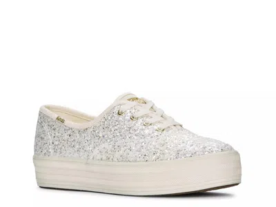Keds Fashion Sneakers Women's Cream Glitter Low Top Platform Shoes Gal1527 In Multi