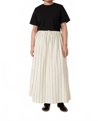 Kowtow Linear Maxi Skirt In Griege Pinstripe In Multi