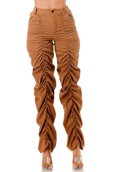 Love Highlight High-waist Ruched Pants - Plus In Brown In Brown