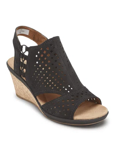 Rockport Women's Janna 2 Side Bungee Wedge In Black In Black