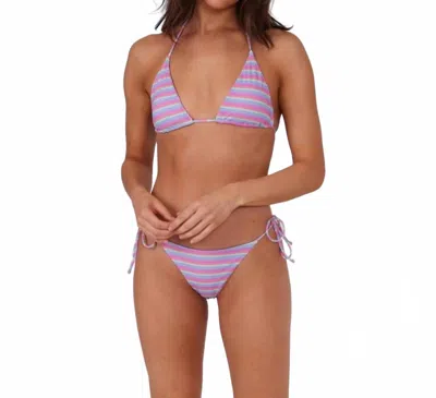 Salty Crew Seafarer Tie Side Rib Bikini Bottom In Orchid In Pink