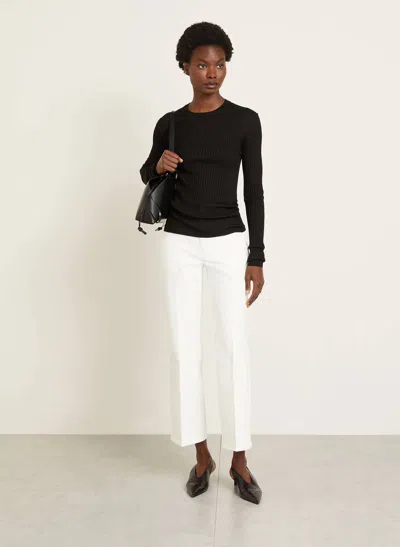 Jil Sander High Rise Flared Jeans In Porcelain In White
