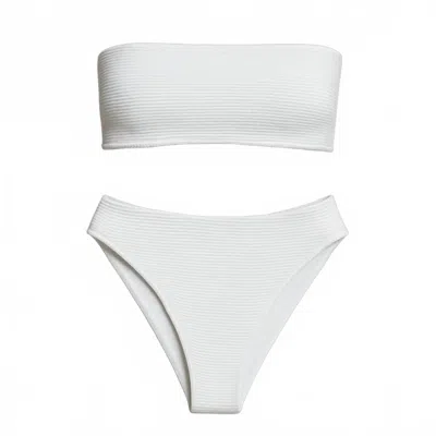 Rumer Women's Cassidy Bandeau Top In White In Gray