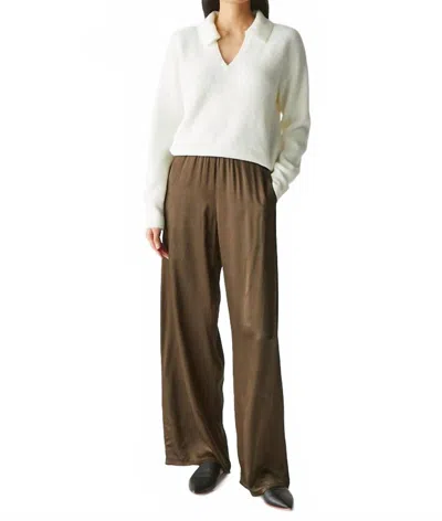 Michael Stars Cyrus Satin Wide Leg Pant In Topiary In Multi