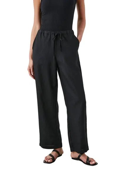 Rails Emmie Drawstring Wide Leg Linen Pants In Black
