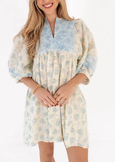 J.marie Floral Print Mini Dress In Hollie In White