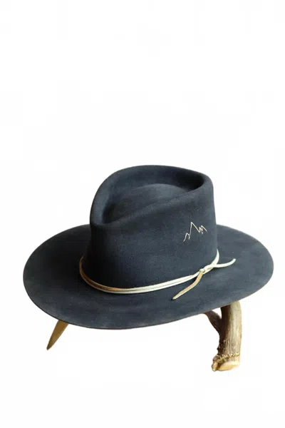 Jw Bennett Unisex Western 50x Teardrop Flat Brim Hat In Steel In Blue