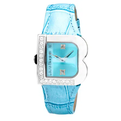 Laura Biagiotti Leather Dress Women's Watch In Blue