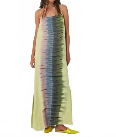 Rabens Saloner Macaw Cami Dress In Lime Combo In Multi