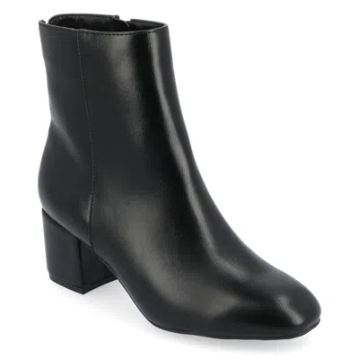 Journee Collection Adria Bootie Womens Black Faux Leather Ankle Boots Gal1207 In Black