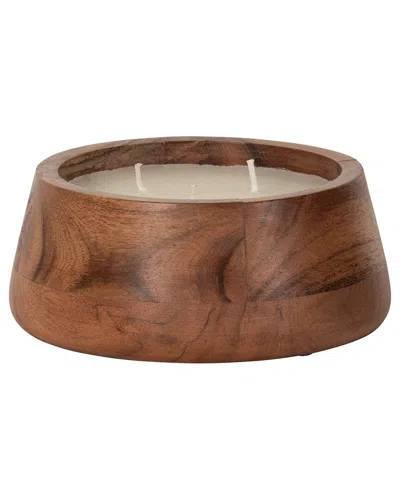 Sagebrook Home 6in 11oz Vanilla Wood Bowl Candle In Brown