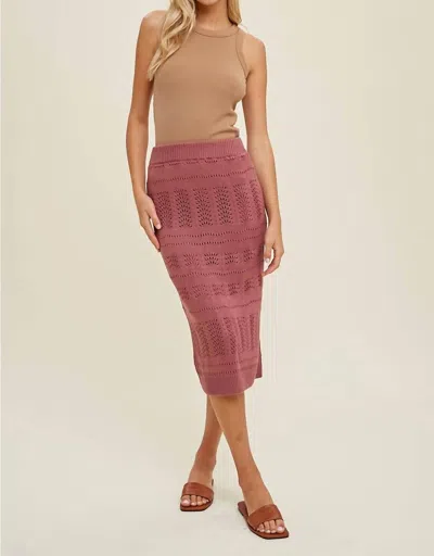 Wishlist Paula Midi Skirt In Dusty Rose In Multi