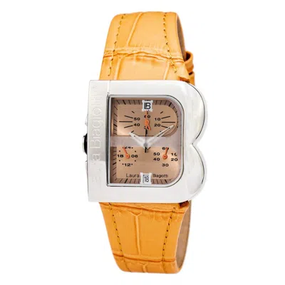 Laura Biagiotti Leather Dress Women's Watch In Yellow