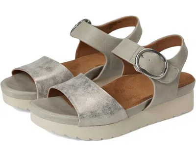 Eurosoft Vera Sandal Women's Light Gray Faux Leather Sports Wedge Heel Gal1673 In Multi