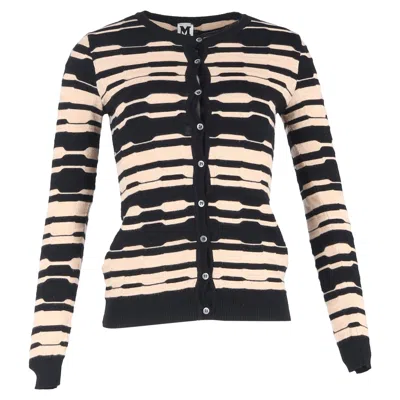 Missoni M  Knitted Buttoned Cardigan In Multicolor Viscose In Black