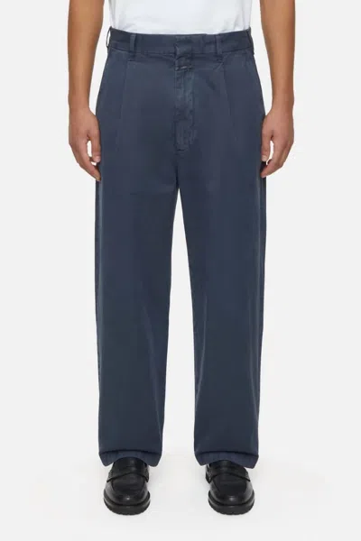 Closed Blomberg Wide Relaxed Pants In Smokey Blue In Blue