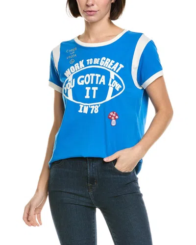 Mother The Boxy Goodie Inset T-shirt In Blue