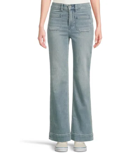 Faherty Jeans Women's Eastern Shore Denim Stretch Terry Patch Pockets Gbo1214 In Blue