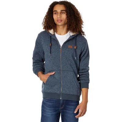 Quiksilver Keller Jacket Men Navy Heather Full Zip Hooded Performance Red432 In Brown
