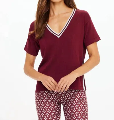 The Upside Sienna V-neck Tee In Merlot In Red