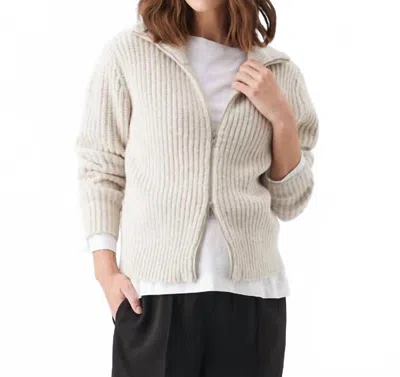 Ripe Layla Zip Through Knit Cardigan In Oat Marle In Gray