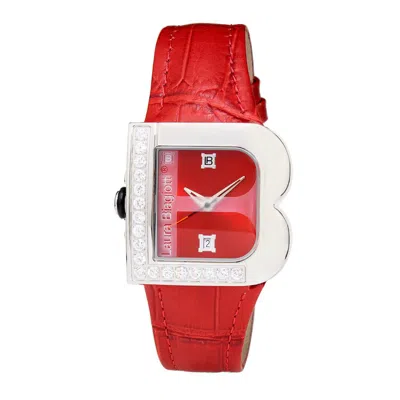 Laura Biagiotti Leather Dress Women's Watch In Red