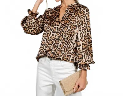 Vine & Love Leopard Blouse In Black In Black