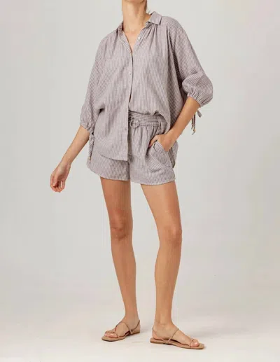 Sundays Stone Stripe Penny Shorts In Gray In Gray