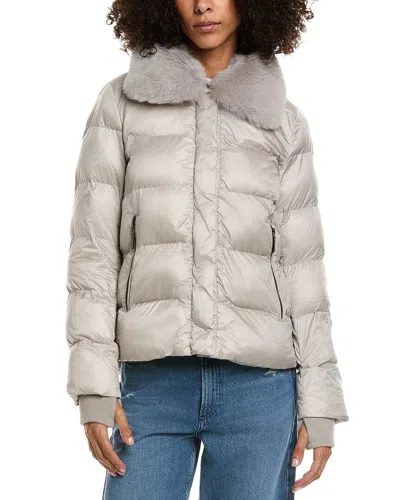 Dawn Levy Vera Down Fur Trim Jacket In Gray