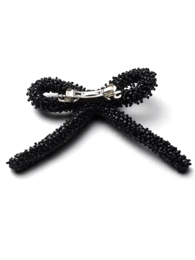Prada Logo Hair Clip In Black