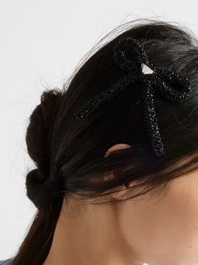 Prada Logo Hair Clip In Black