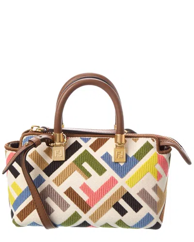 Fendi By The Way Mini Ff Canvas & Leather Shoulder Bag In Multi