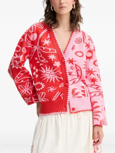 Never Fully Dressed Button Cardigan In Red