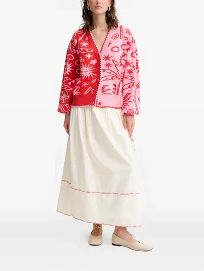 Never Fully Dressed Button Cardigan In Red