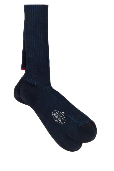 Gallo Midnight Blue Wool Blend Socks In Blue
