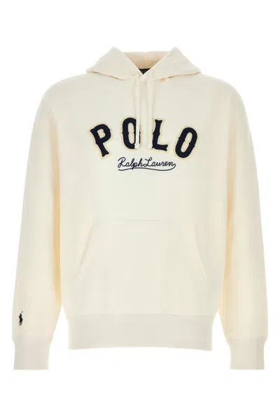 Polo Ralph Lauren Hooded Sweatshirt Featuring Kangaroo Pocket In White