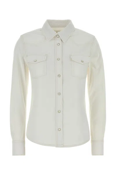 Frame White Denim Shirt In Neutral