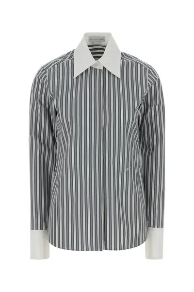 Stella Mccartney Buttoned Stripe Shirt In Gray