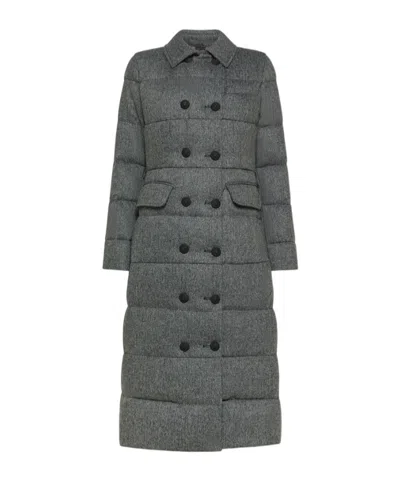 Peuterey Single-breasted Padded Coat In Gray