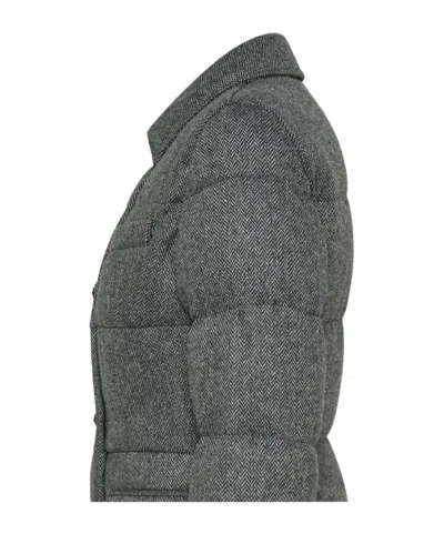 Peuterey Single-breasted Padded Coat In Gray